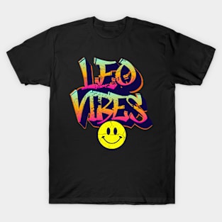 Leo Vibes Graffiti Zodiac Birthday T-Shirt
